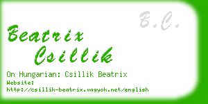 beatrix csillik business card